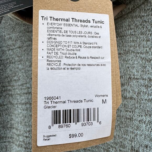 Prana Tri Thermal Thread Tunic Pullover Glacier Gray Medium NWT Basic Recycled - Picture 8 of 13